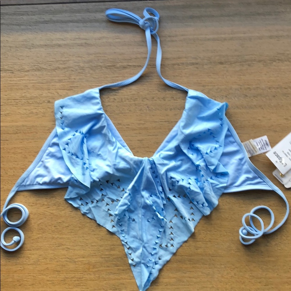 Nwt L*Space Flutter Bye Hunter Rose Bikini Top - image 1